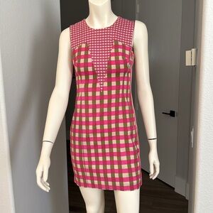 Tracy Reese Dress Plaid Women's Size 4
Pink/beige/ Olive Sleeveless